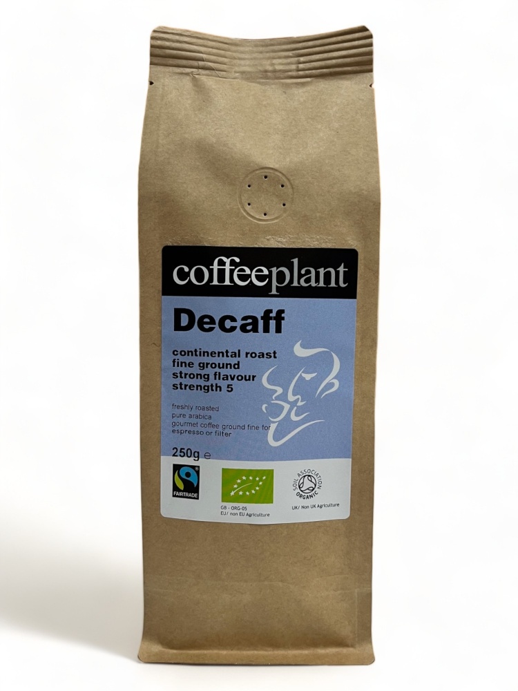 Decaffeinated Organic Fairtrade Continental Blend 250g Ground Valve Pack