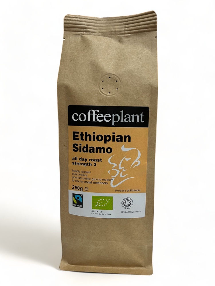 Ethiopian Sidamo Organic Fairtrade in 250g Ground Valve Pack