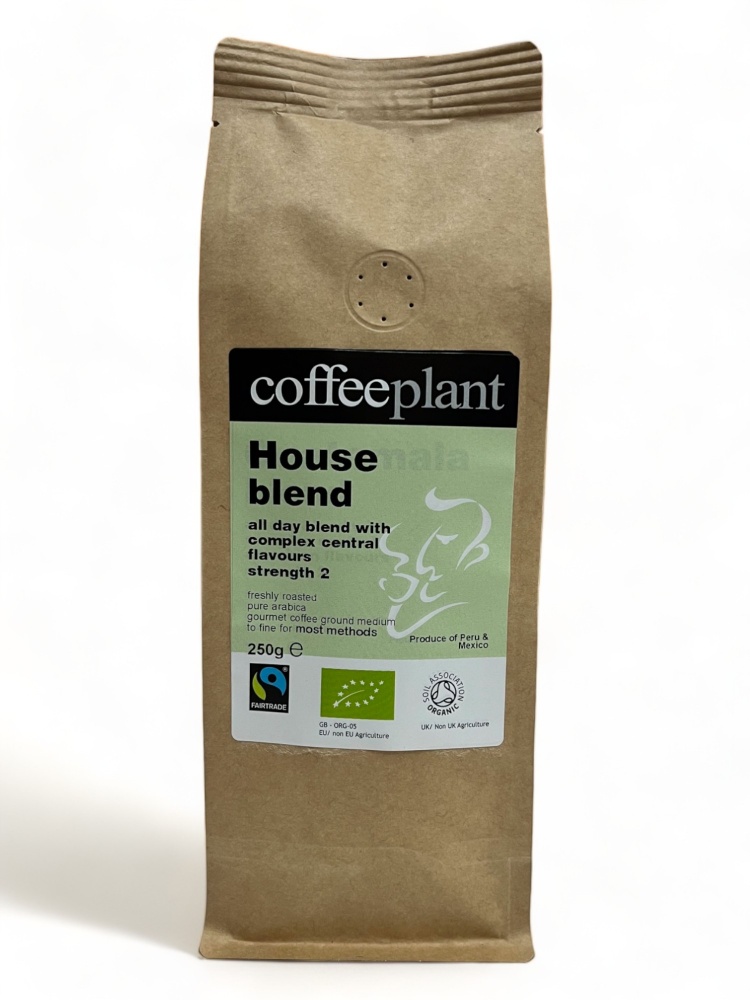 House Blend Organic Fairtrade 250g Ground Valve Pack