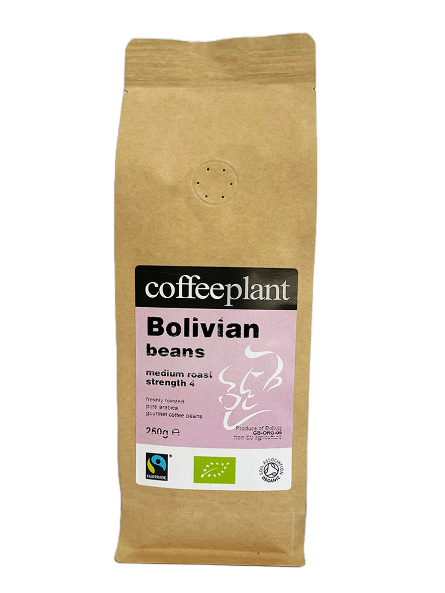 Bolivian organic Fairtrade 250g Coffee Beans Valve Pack