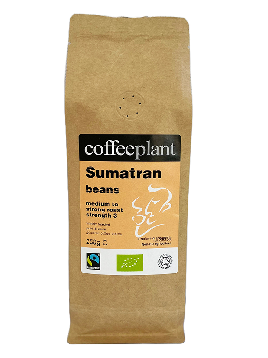 Sumatra Organic Fairtrade 250g Coffee Beans in Valve Pack